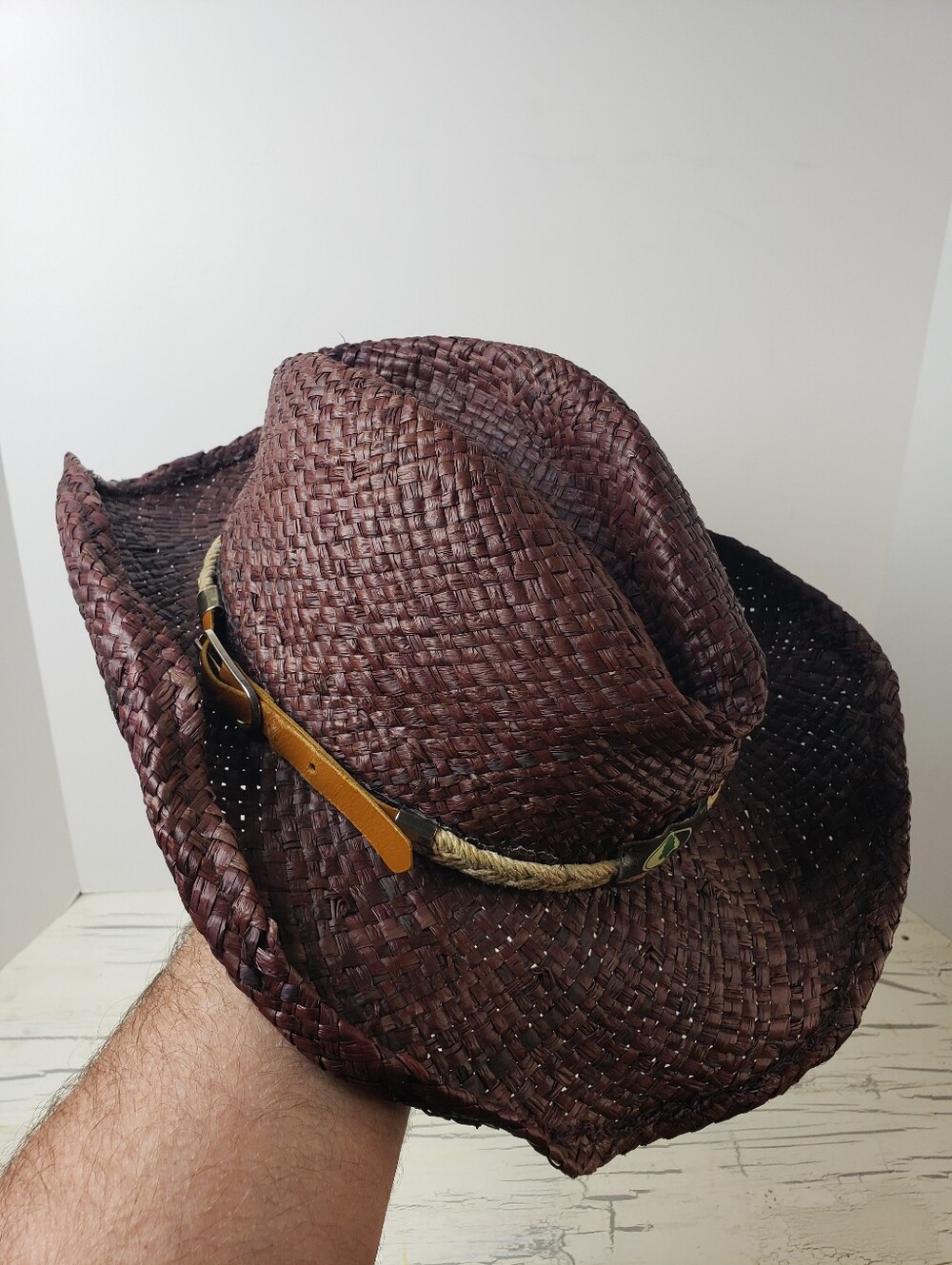 Paramount Outdoors 'Mossy Oak' Straw Cowboy Hat in Oxblood Brown - OS